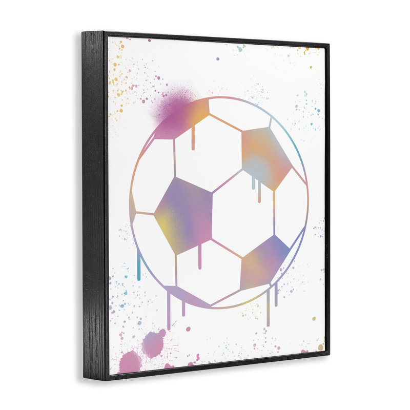 Graffiti, ballon de soccer encadré, estampe numérique, design par Marcus Prime, H 20 po x l 16 po