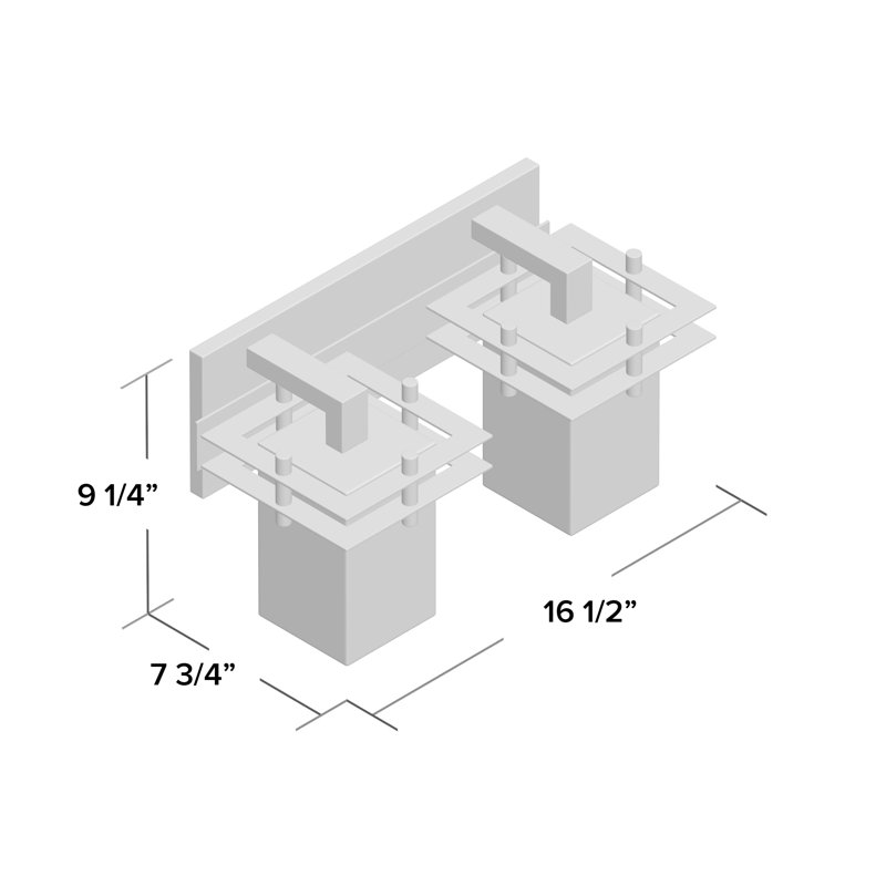 Éclairage pour meuble-lavabo 2 lumières Salina, Chrome poli