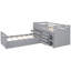 Lit mezzanine simple et lit plateforme avec tiroirs latéraux - Agencement de chambre efficace dans une solution moderne grise-1176525849