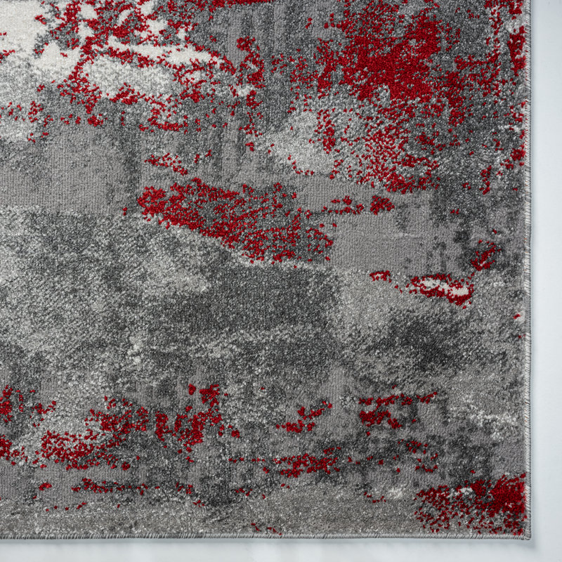 Doland Area Rug Red, Rectangle 2' x 3'