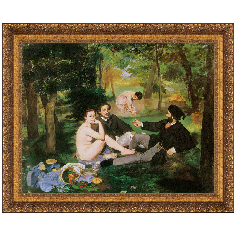 " Luncheon On The Grass, 1863 " by Edouard Manet, 13" H x 15" W x 1.125" D