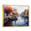 «Orange Canal Waterway Pointillism II», reproduction sur toile-645430680-645430681