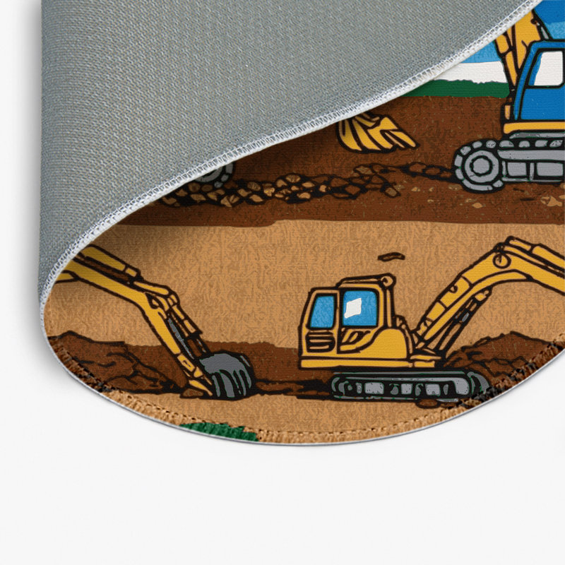 Tapis intérieur et extérieur brun Transport, Rond 5 pi
