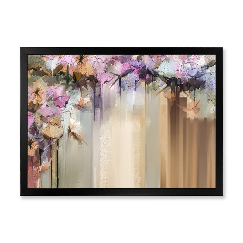 «Colorfull Abstract Spring Flowers II», reproduction sur toile flottante, Cadre noir, H 8 po x l 12 po x P 1 po