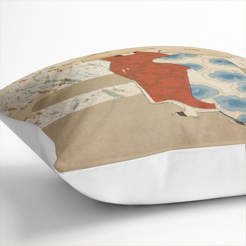 Hanami Season Square Throw Cushion, 55cm H x 55cm W x 20cm D, White