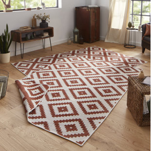 Malta Flatweave Orange/Cream Rug