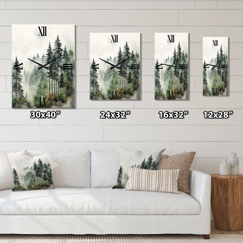 Horloge murale pin en métal Misty Morning I, Petit