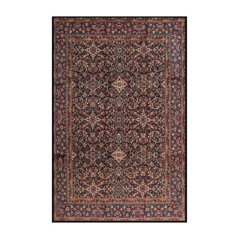 Tapis rouge/bleu traditionnel Bazeley, Rectangle 2 pi x 5 pi