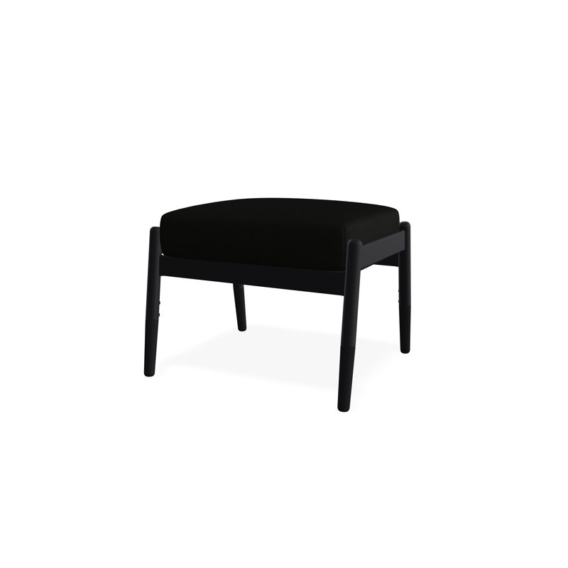 Welles Cushion Ottoman, Black, Black