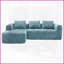 Canapé modulaire en L modulaire en chenille moderne - 98,42 po avec méridienne, poches latérales et amp; Pas d'assemblage pour le salon-2135395947