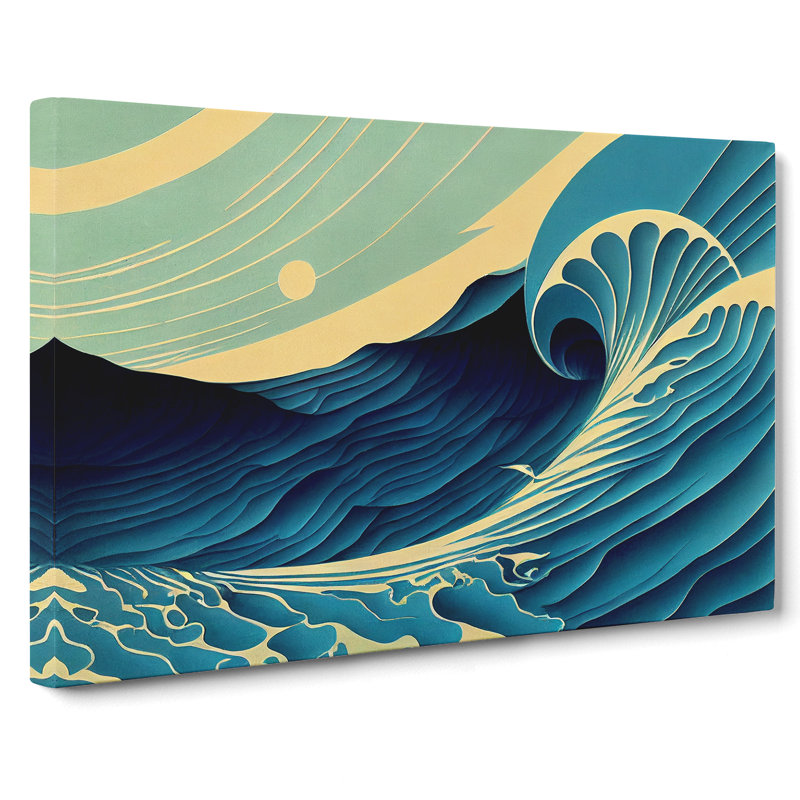 Art Deco Ocean Wave - Wrapped Canvas
