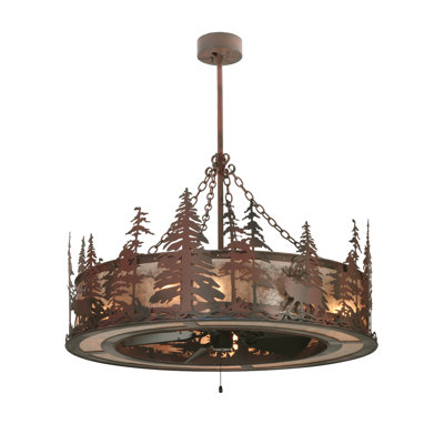 Elk At Dusk 8 - Light Chandelier