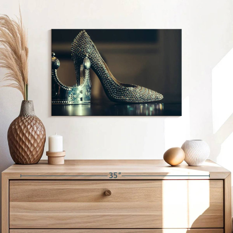 Shuttleworth Silver High Heels, 16" H x 24" W
