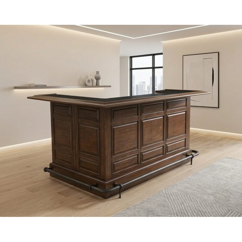 Chiaramonte 78'' Home Bar, Distressed Walnut