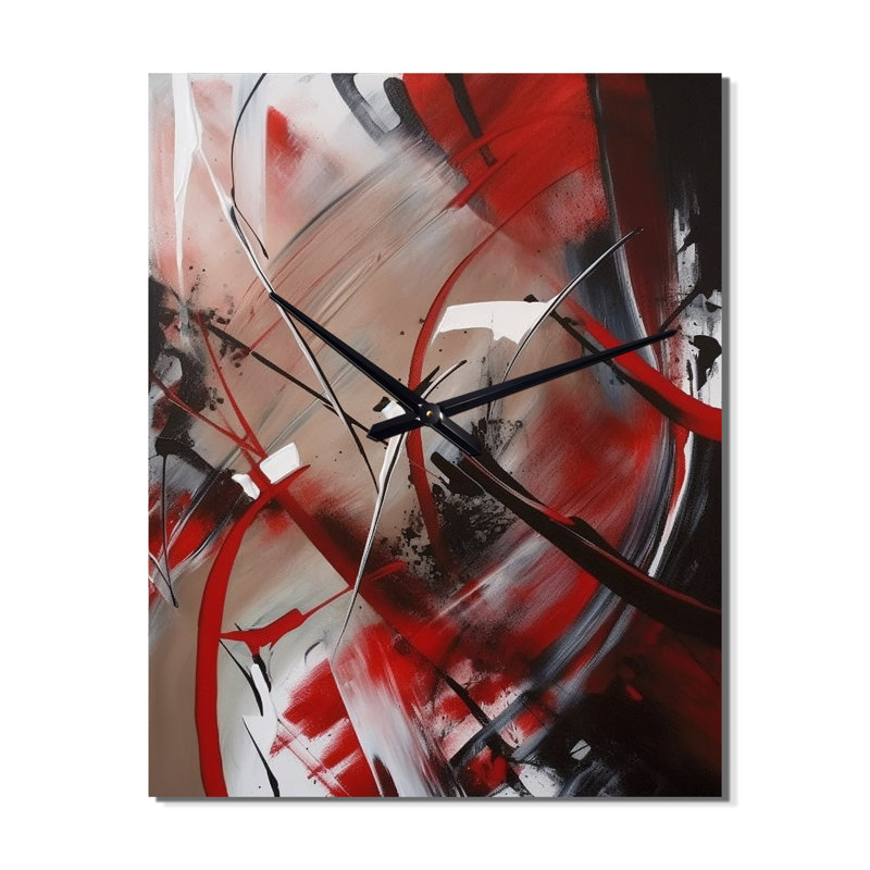 Après-midi Jazz I - Horloge murale moderne Jazz, H 32 po x l 24 po x P 1 po