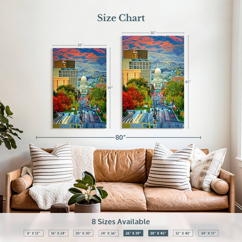 Aime Boise Autumn Sunset, 39" H x 26" W