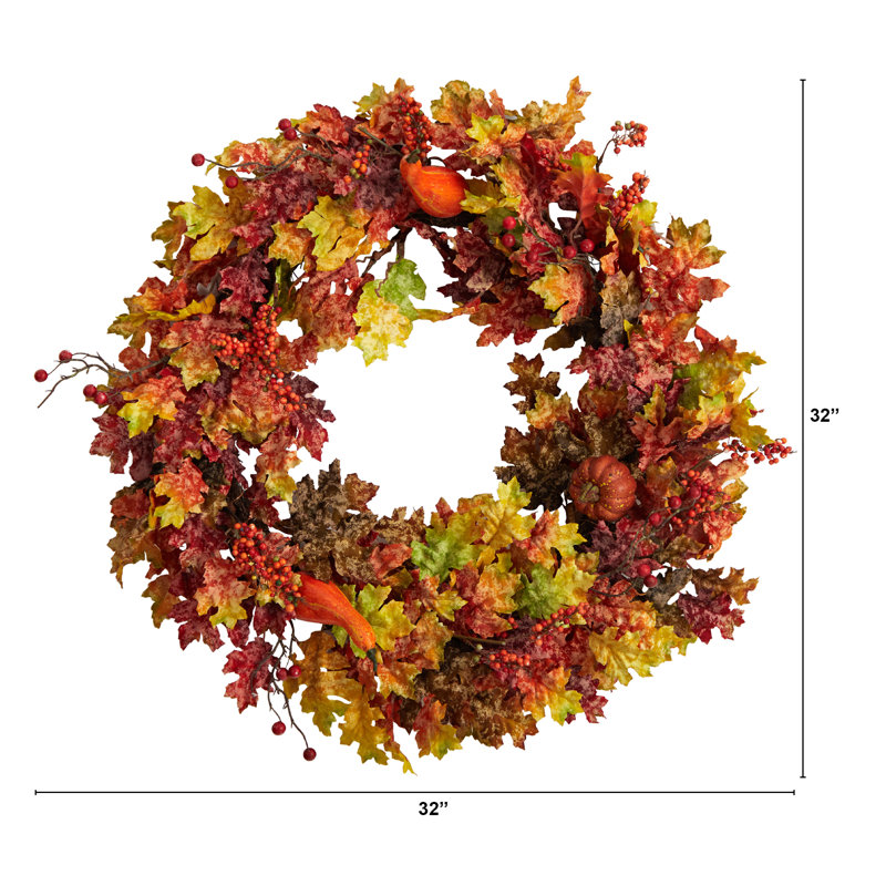 Faux Oak 32'' Wreath
