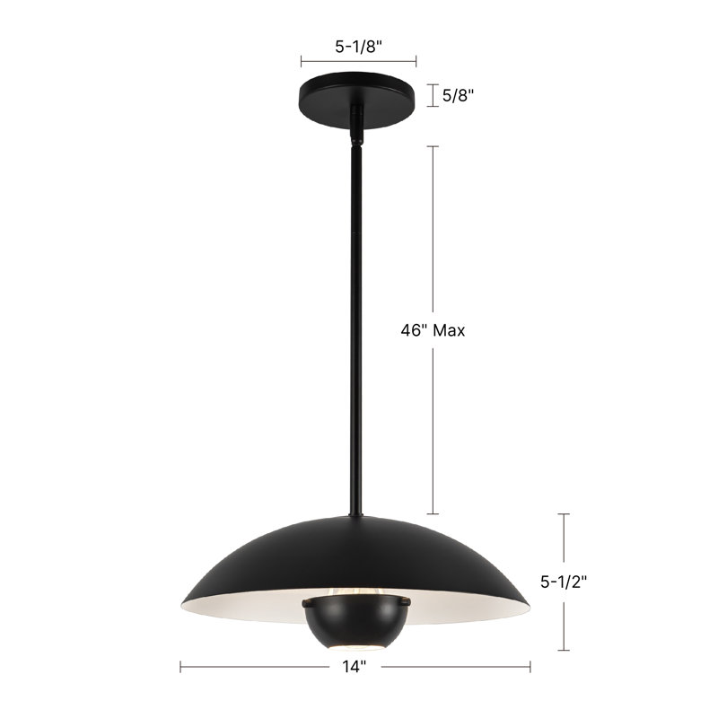 Umbra 14-in Black Pendant, Black, 14-in
