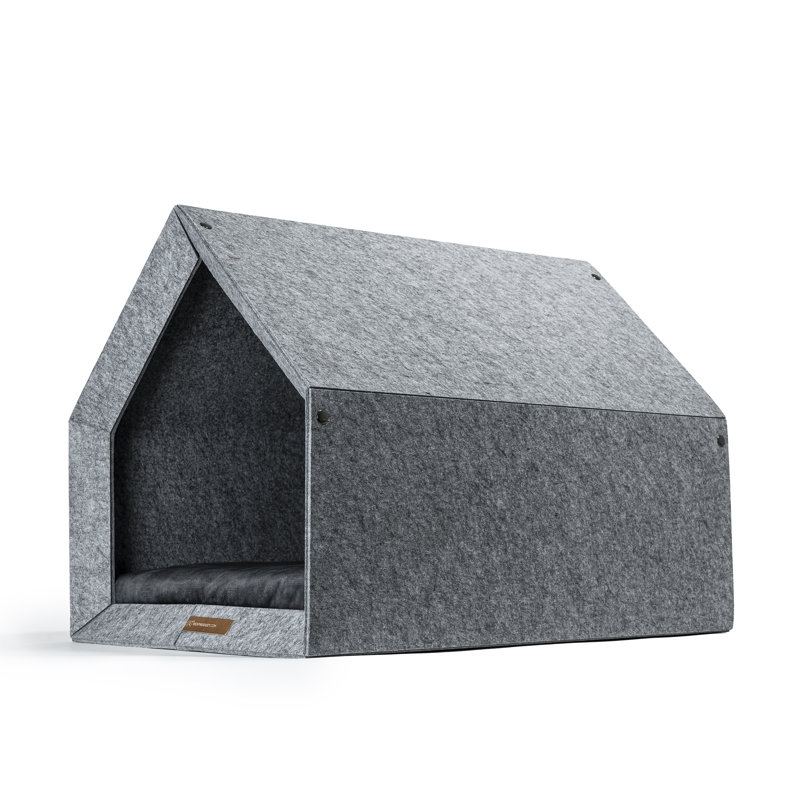Ecological Hut Pet Cage, 60cm H x 42cm W x 43cm D, Light Grey/Khaki