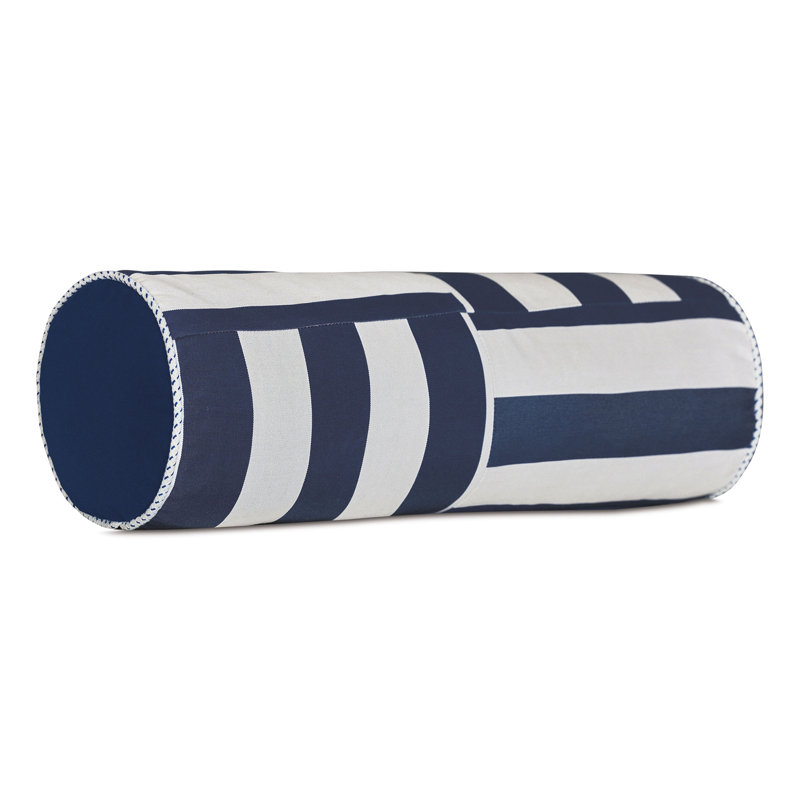 Riptide Neckroll Pillow In Indigo, White/Indigo