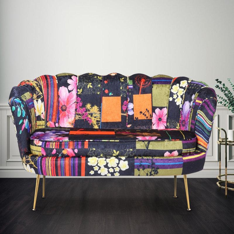 Angelicia 2 Seater Loveseat Accent Sofa, Black Background