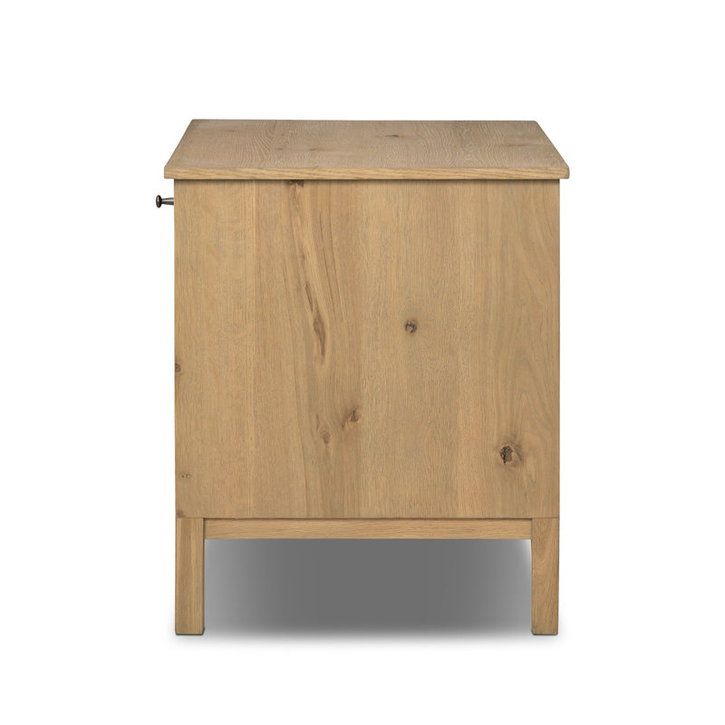 Alessio Left Nightstand-Aged Natural Oak, Natural Oak, Left