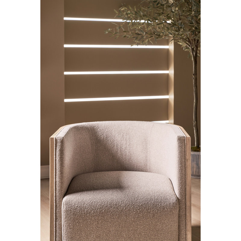 Tanner Swivel Barrel Chair, White Oak