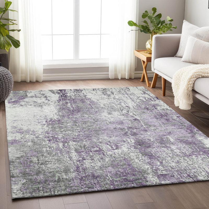 Tapis intérieur / extérieur lavable à la machine Xhevrie, Rectangle 10 pi x 14 pi