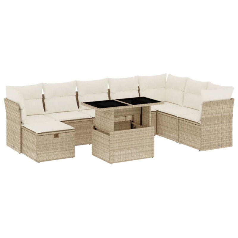 Ensemble de canapé de jardin en rotin PE Vidaxl