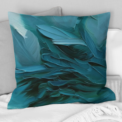 Wave Expressions In Turquoise - Abstract Shapes Printed Throw Pillow