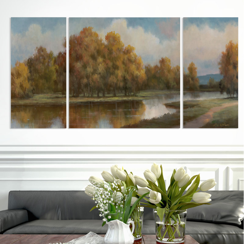 Shenandoah II, ensemble de 3 reproductions d’art sur toiles, H 40 po x l 80 po x P 1,5 po