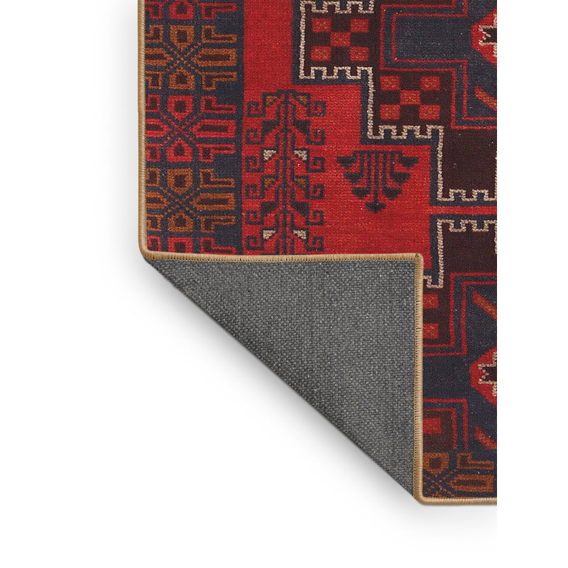 Tapis traditionnel mehroon/noir/crème, Rectangle 2 pi x 3 pi