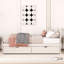 Structure de lit plateforme simple avec 2 tiroirs de couleur blanc délavé - Design moderne pour économiser de l'espace sous le rangement, maximise la chambre à coucher-2073486229