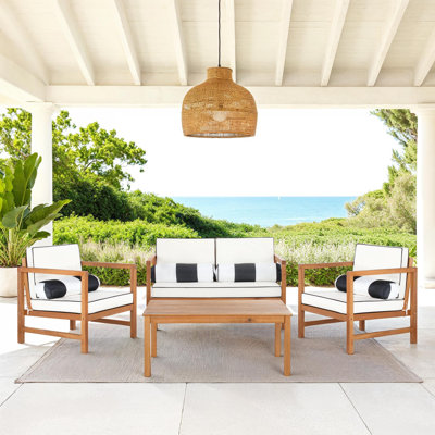 Nidhi Eucalyptus 4 - Person Patio Conversation Set with Cushions