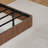 King Floating Bed Frame With Led Lights, Wave Curve Wood Texture Bed With Heavy Duty Metal Slats-265568594-265568593