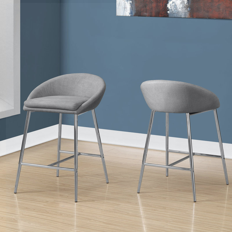 Ensemble de 2 tabourets de bar Hollinger, Gris