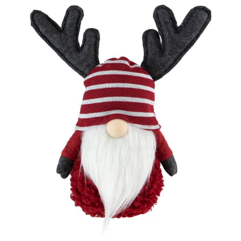 Décoration de Noël gnome rouge et blanc 12 "avec bois de cerf 12"