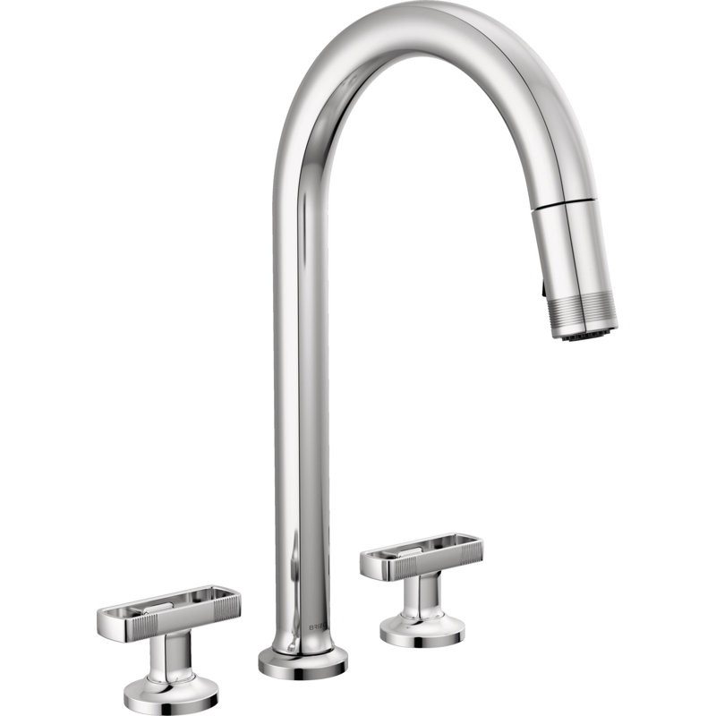 Kintsu® Widespread Pull-Down Faucet With Arc Spout, Knob Handle, Lumicoat® Chrome