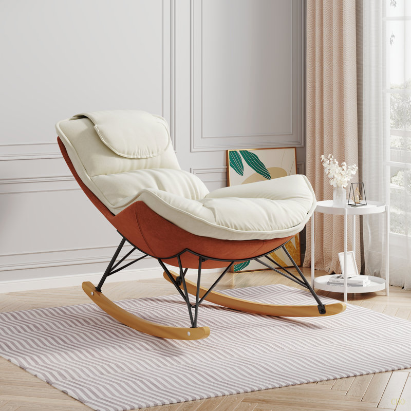 Fauteuil à bascule de loisirs, canapé de luxe, fauteuil de loisirs pour balcon, coussin de siège confortable et respirant, détachable et lavable