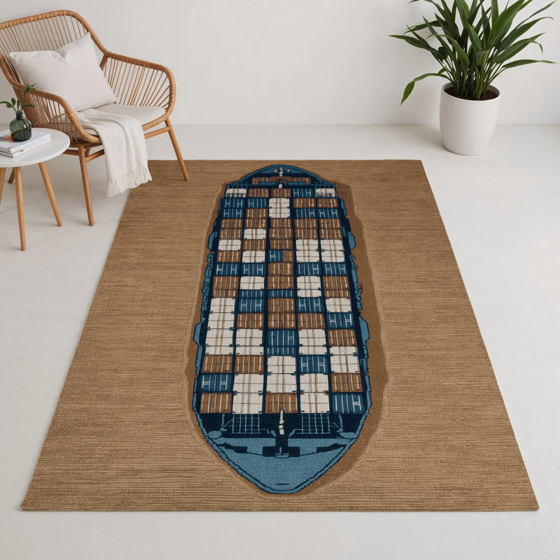 Tapis intérieur et extérieur brun Transport, Rectangle 9 pi x 12 pi