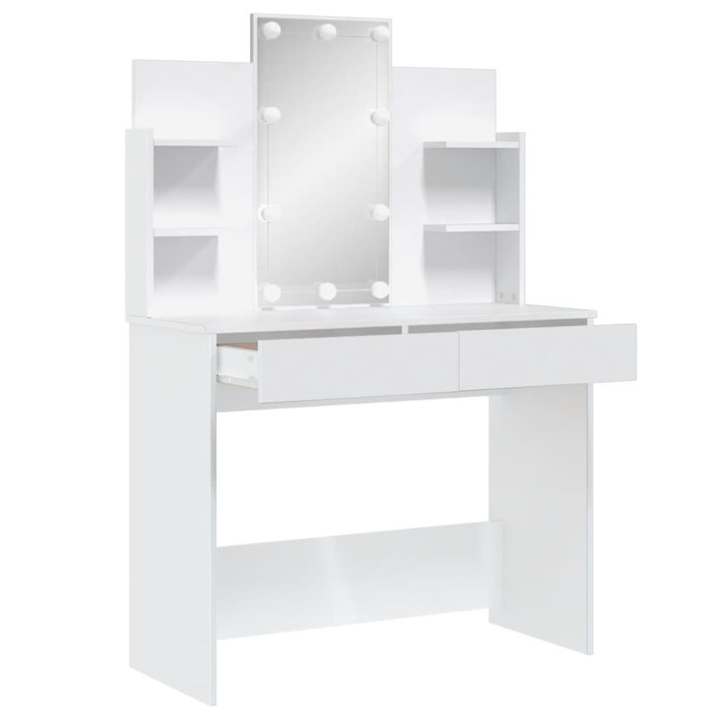 Micsunel Dressing Table with Mirror, White