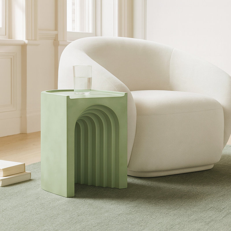 Avenda Concrete End Table, Green