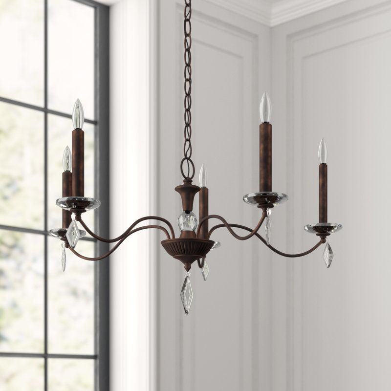Modique 5 - Light Chandelier, Heritage, Heirloom Bronze