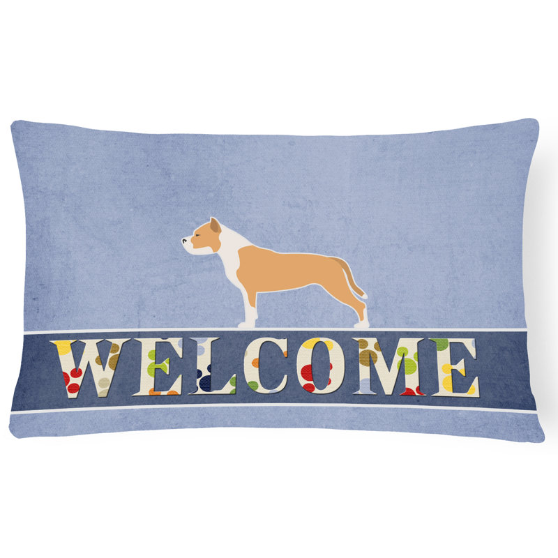  Coussin Staffordshire Bull Terrier Welcome