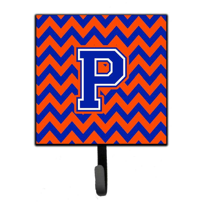 Organisateur de clés Dharti lettre C à chevrons avec crochets pour clés, Bleu / Rouge