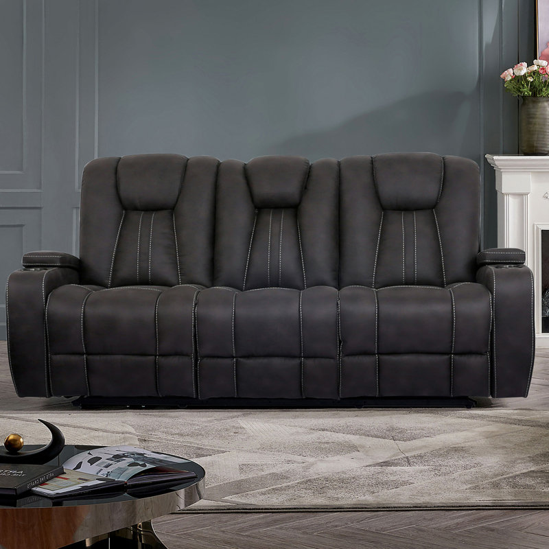 Canapé transitionnel l 83,4 po, gris foncé