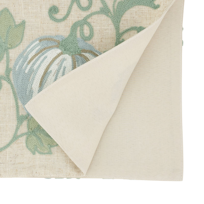 Beige Pumpkin Harvest Polyester Table Runner, 16"x70"
