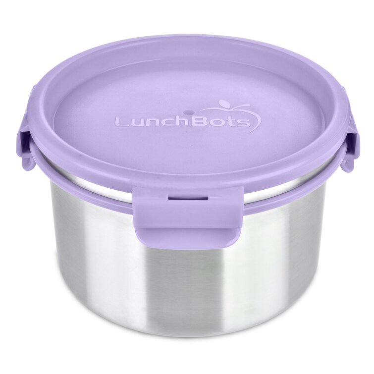 6 Cup Bowl, Salad Bowl, Leak-Proof To-Go Container LunchBots Lid Color: Lavender