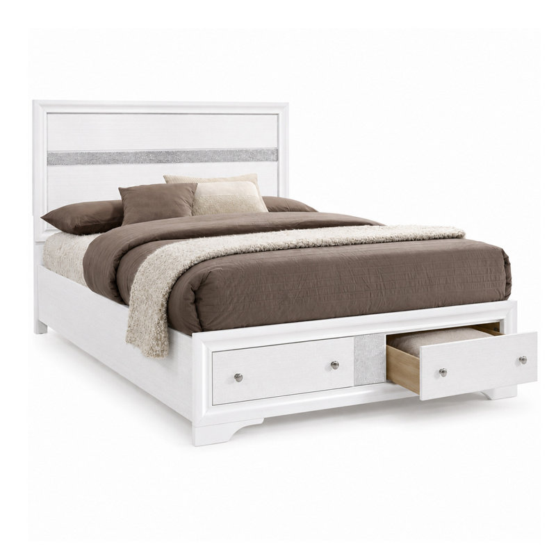 Ensemble de chambre avec très grand lit 3 pièces, bois blanc, un très grand lit avec 2 tables de chevet