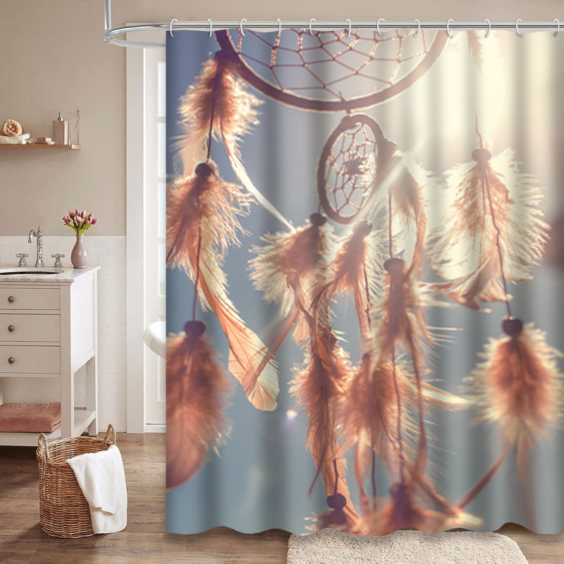 Rideau de douche avec 12 crochets Dreamcatcher, L 72 po x l 72 po